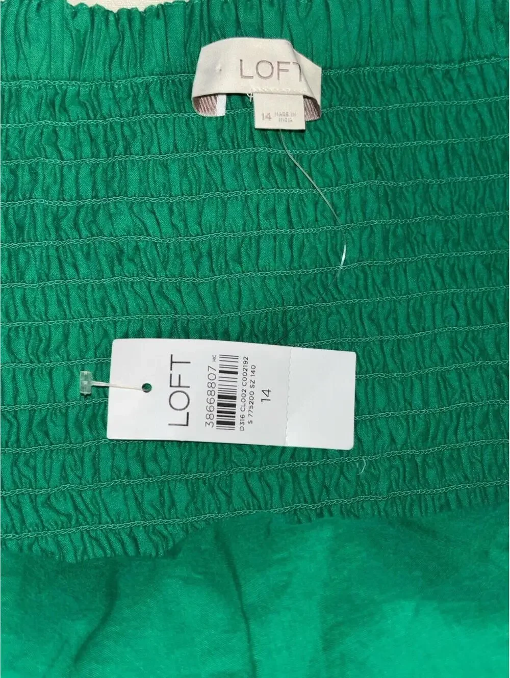 Loft Poplin Cutout Tie Back Ruched Midi Dress Size 14 New - Picture 7 of 9